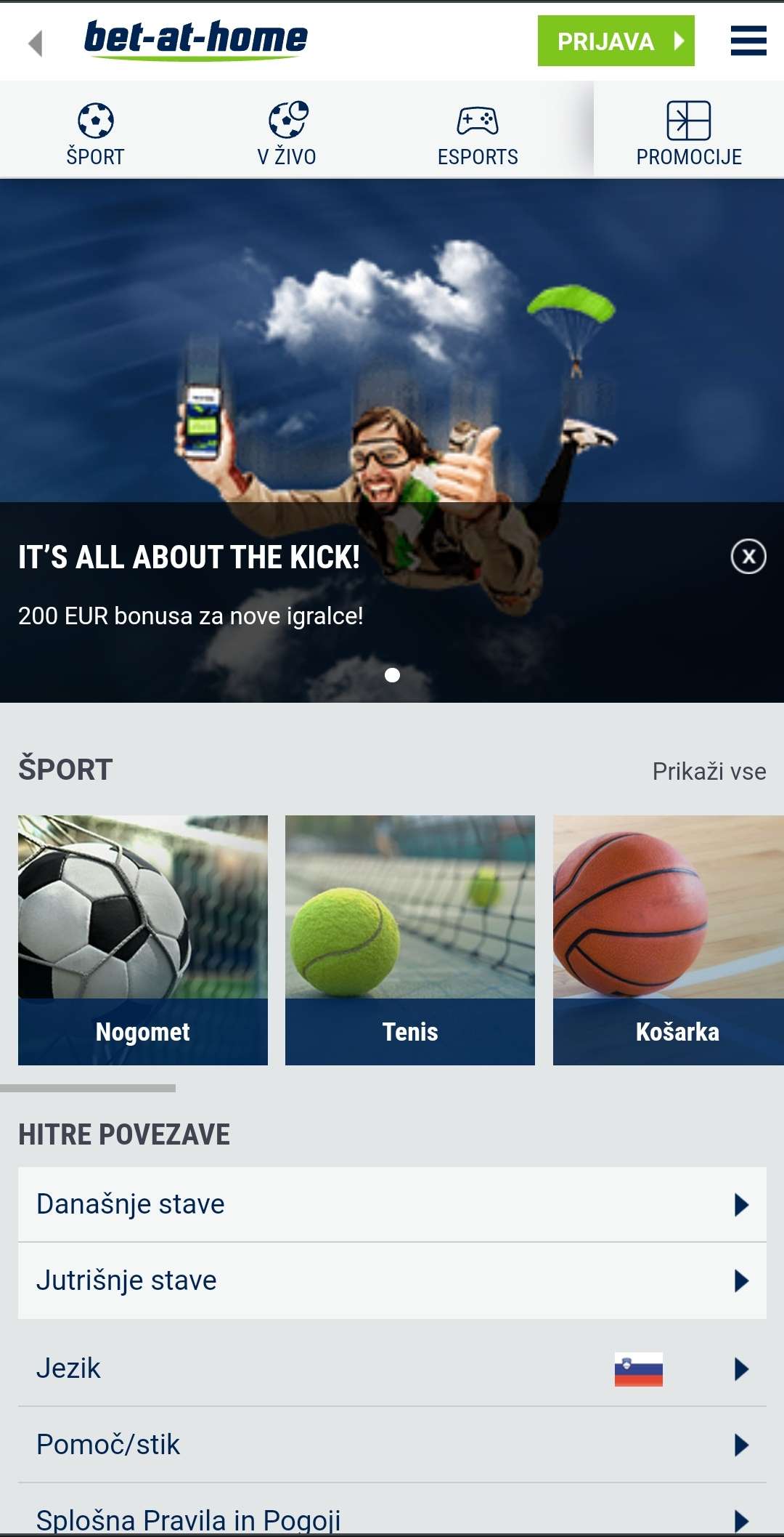 Bet at home Uporabniška izkušnja