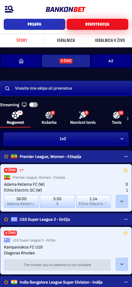Bankonbet Bookmaker live Sport Betting v Sloveniji (mobile screen), hellspincasino-jackpot.com