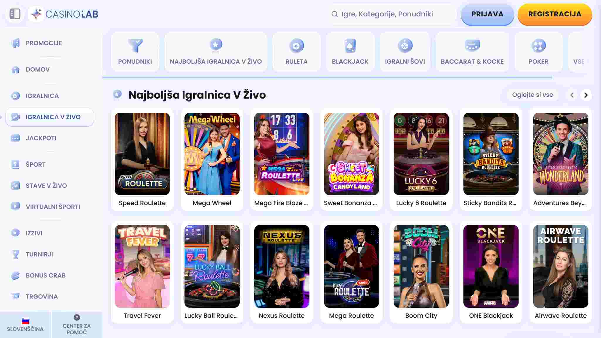 live casino casinolab stavnice