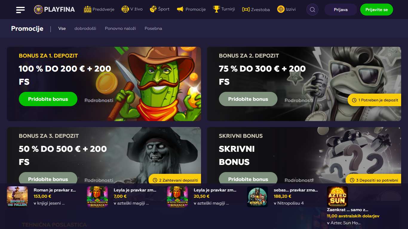 Playfina Bonuses Slovenia, hellspincasino-jackpot.com