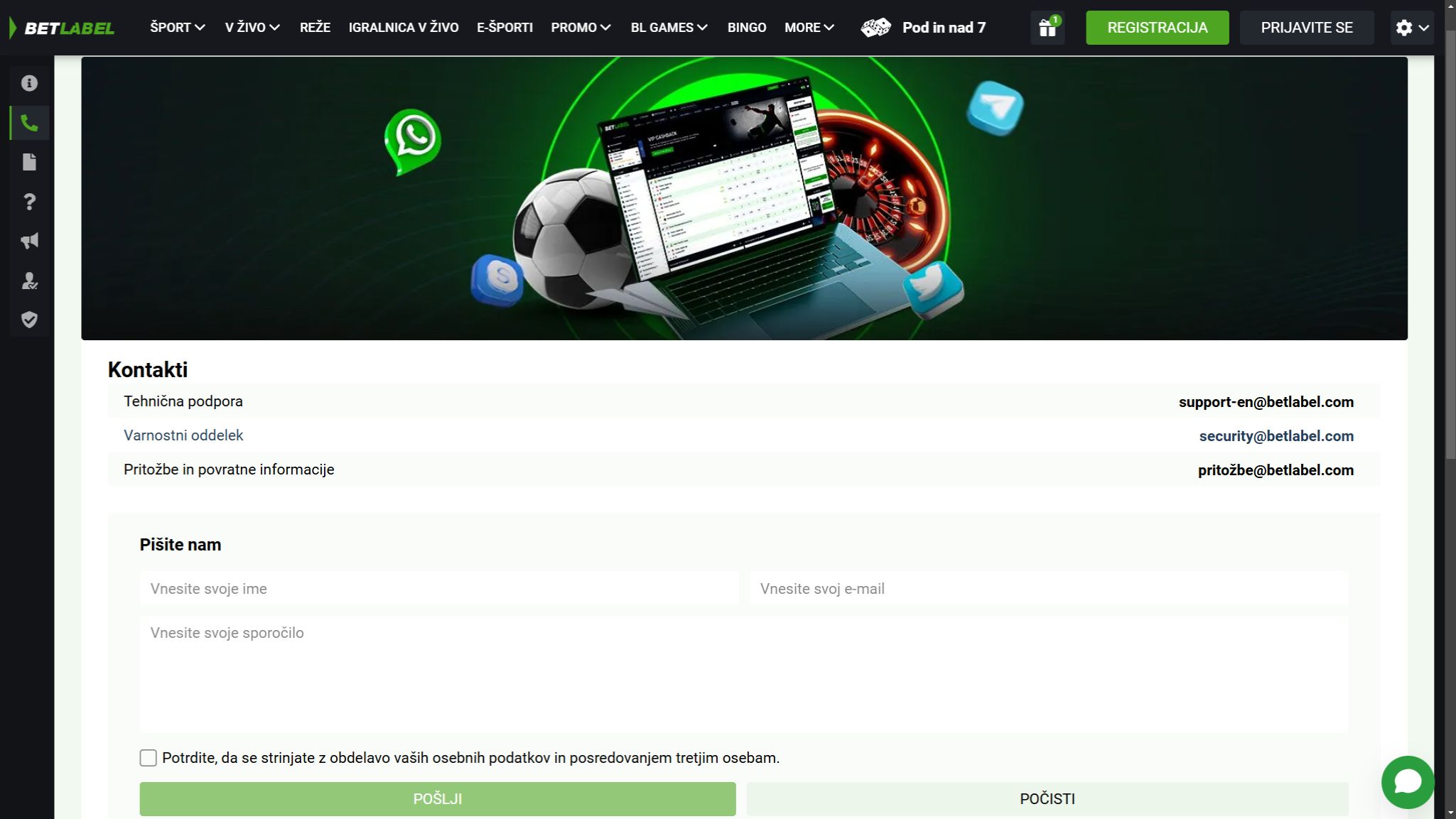 BetLabel Support Slovenia , hellspincasino-jackpot.com