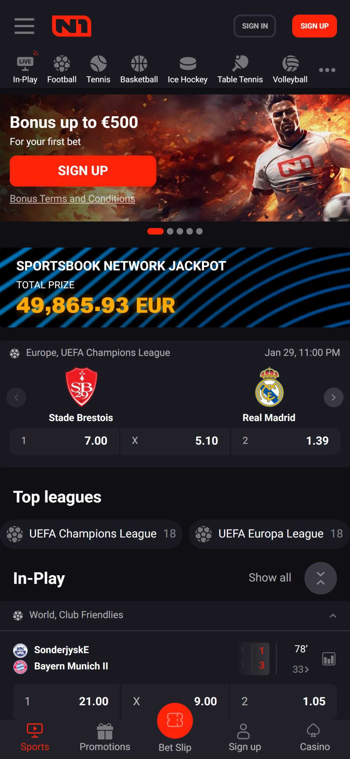 N1Bet bookmaker (mobile screen), hellspincasino-jackpot.com