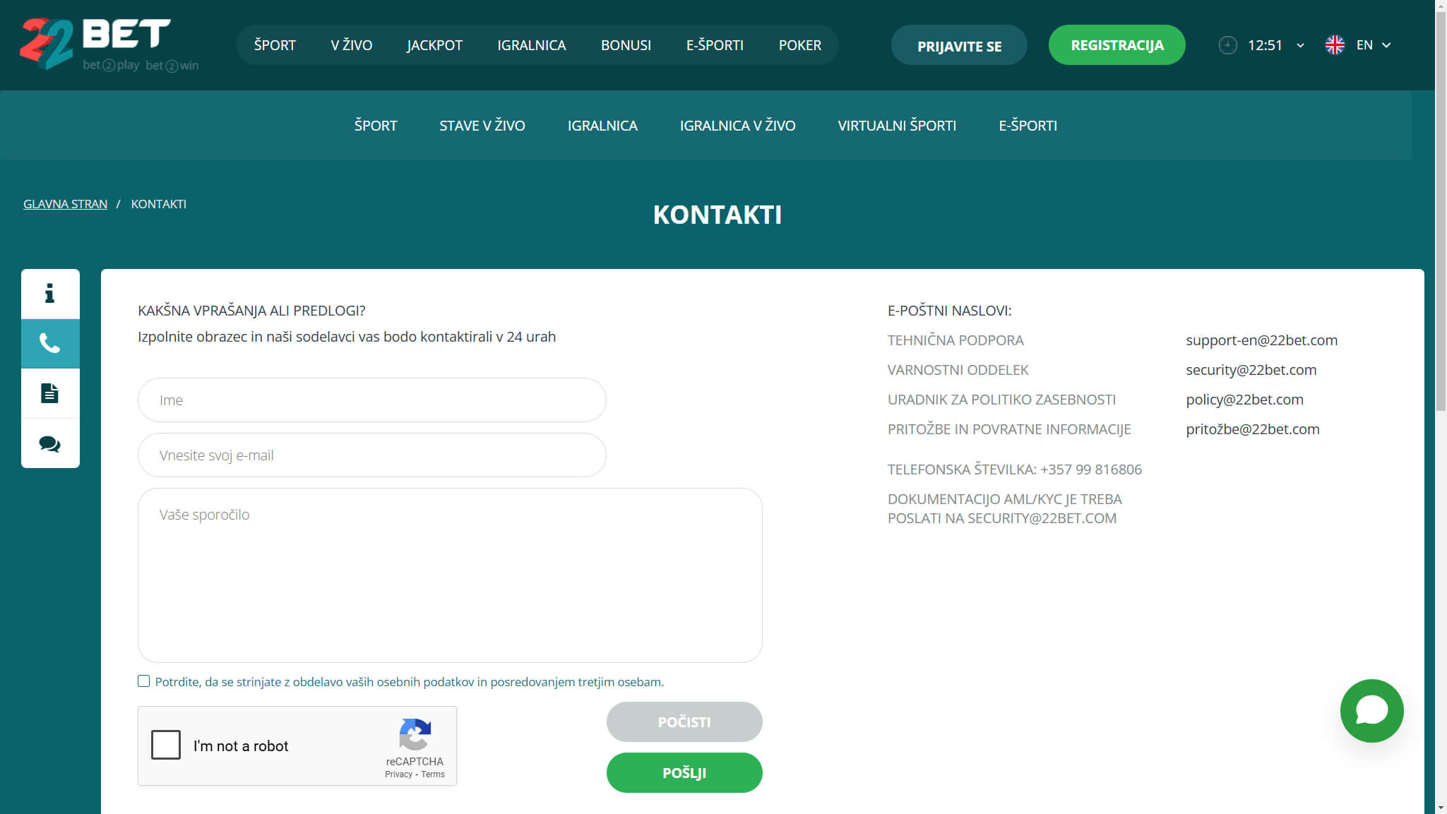22Bet Support Slovenia, hellspincasino-jackpot.com