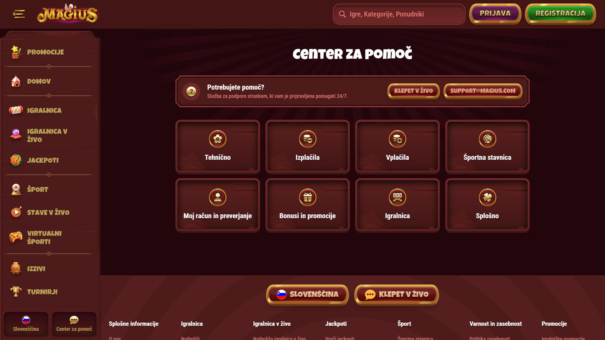 Magius Support in Slovenia, hellspincasino-jackpot.com