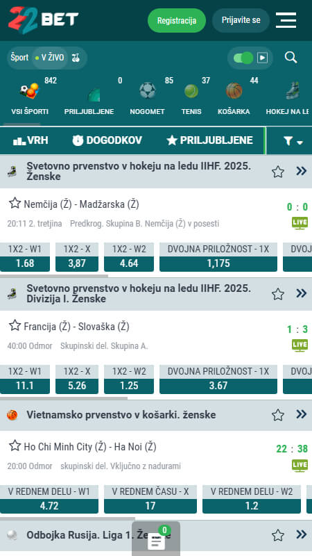 22bet Bookmaker Live bet