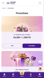 CrownSlots promotions